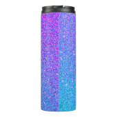 Sweet 16 Blauwgroen Paars Glitter Ombre Personaliz Thermosbeker (Achterkant)