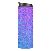 Sweet 16 Blauwgroen Paars Glitter Ombre Personaliz Thermosbeker (Geroteerd rechts)