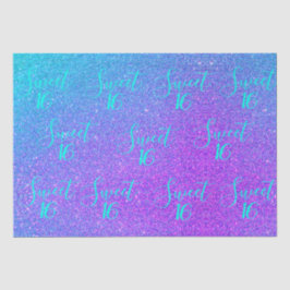 Sweet 16 Blauwgroen Paarse Glitter Girls Birthday  Tissuepapier