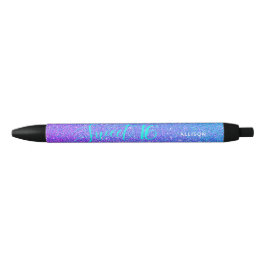 Sweet 16 Blauwgroen Paarse glitter Sparkle - geper Zwarte Inkt Pen