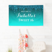 Sweet 16 | Blauwgroen stollingsbanner Spandoek (Insitu)