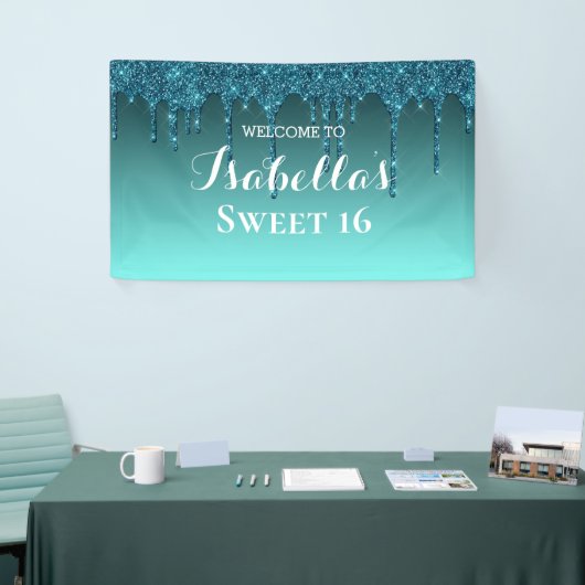 Sweet 16 | Blauwgroen stollingsbanner Spandoek (Beurs)