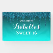 Sweet 16 | Blauwgroen stollingsbanner Spandoek (Horizontaal)
