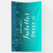 Sweet 16 | Blauwgroen stollingsbanner Spandoek (Verticaal)
