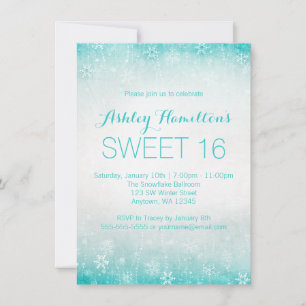 Sweet 16  Blauwgroen winterWonderland Kaart