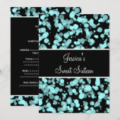 Sweet 16 Bleke Blauwgroen bubbels zwart-wit Kaart (Voorkant / Achterkant)