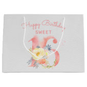 Sweet 16 Bloemen Nummer Groot 16e Verjaardag Cadeauzakje (Voorkant)