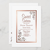 Sweet 16  Bloemen Verjaardagsfeest Kaart (Voorkant / Achterkant)