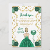 Sweet 16 Blonde Princess Green Bedankkaart (Voorkant)