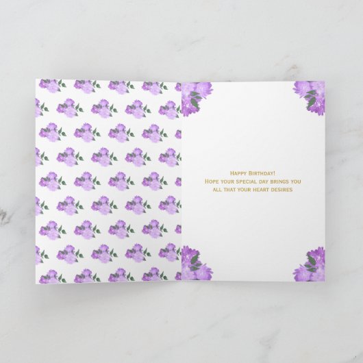 Sweet 16 Blonde Princess Paarse Happy Birthday Kaart (Binnen)