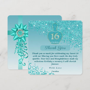Sweet 16 Blue Azure Fragrance Studio Dank je wel Bedankkaart