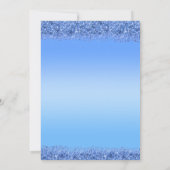 Sweet 16 Blue Faux Glitter Verjaardag Uitnodiging (Achterkant)
