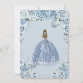 Sweet 16 Blue Floral Silver Butterflies Blonde Kaart (Achterkant)