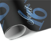 Sweet 16 | Blue Waterverf en Faux Glitter Party Cadeaupapier (Rol Hoek)