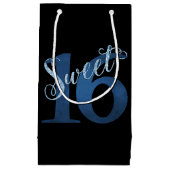 Sweet 16 | Blue Waterverf en Faux Glitter Party Klein Cadeauzakje (Voorkant)