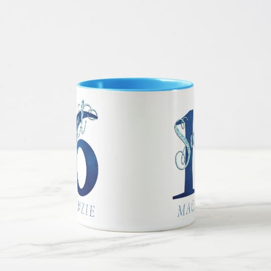 Sweet 16 | Blue Waterverf en Faux Glitter Party Mok (Midden)