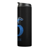 Sweet 16 | Blue Waterverf en Faux Glitter Party Thermosbeker (Geroteerd rechts)