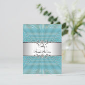 Sweet 16 Blue Weave with Silver Metal Birthday Kaart (Staand voorkant)