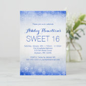 Sweet 16  Blue Winter Wonderland Kaart (Staand voorkant)
