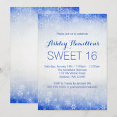 Sweet 16  Blue Winter Wonderland Kaart (Voorkant / Achterkant)