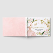 Sweet 16 Blush Butterfly Flowers Pink Dress Gastenboek (Volledig)