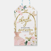Sweet 16 Blush Floral Butterfly Bedankt Cadeaulabel (Voorkant)