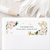 Sweet 16 Blush Floral Butterfly Etiket (Insitu)