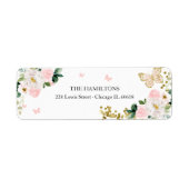 Sweet 16 Blush Floral Butterfly Etiket (Voorkant)