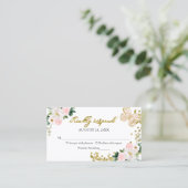 Sweet 16 Blush Floral Butterfly RSVP Enclosure Visitekaartje (Staand voorkant)