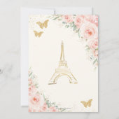 Sweet 16 Blush Floral Paris Eiffel Champagne Kaart (Achterkant)