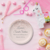 Sweet 16 Blush Glitter Papier Verjaardagsfeestje B Papieren Bordje (Feest)