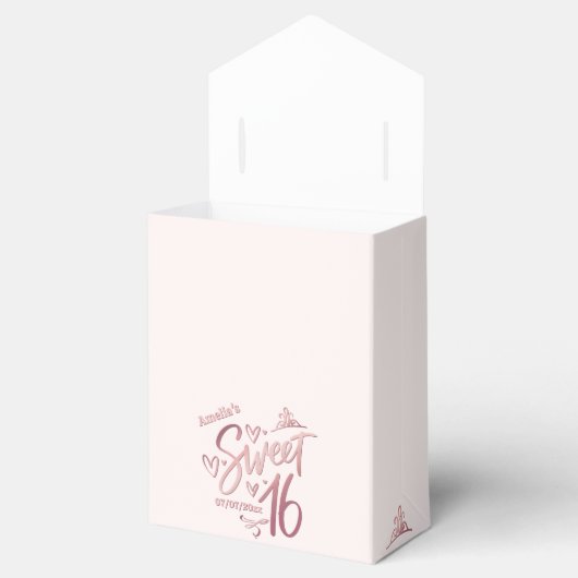 Sweet 16 blush pink bedankdoosjes (Geopend)