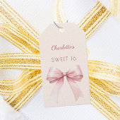 Sweet 16 blush pink bow ivory DIY Cadeaulabel