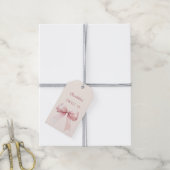 Sweet 16 blush pink bow ivory DIY Cadeaulabel (Met Touw)