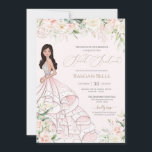 Sweet 16 Blush Pink White Roses & Luxury Gown Kaart<br><div class="desc">Een elegant luxe design met zachte,  wazige roze en witte rozen,  roos goudaccenten en een prachtige pop in een luxueuze glamoureuze stroommok. Alle tekst kan volledig worden aangepast.</div>