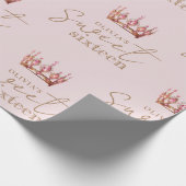 Sweet 16 Blush roze en gouden verjaardag Cadeaupapier (Hoek)