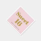 Sweet 16 Blush Roze Goud Glitter Party Servet (Hoek)