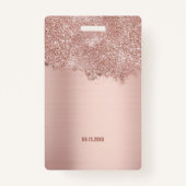 Sweet 16 Blush Roze Rose Gold Glitter Sparkles Badge (Achterkant)