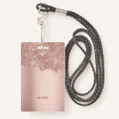 Sweet 16 Blush Roze Rose Gold Glitter Sparkles Badge (Achterkant met draagriem)