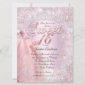 Sweet 16 blush roze winter wonderland tiara kaart (Voorkant)