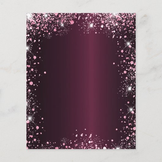 Sweet 16 bordeaux roze glitter tiara uitnodiging (Achterkant)