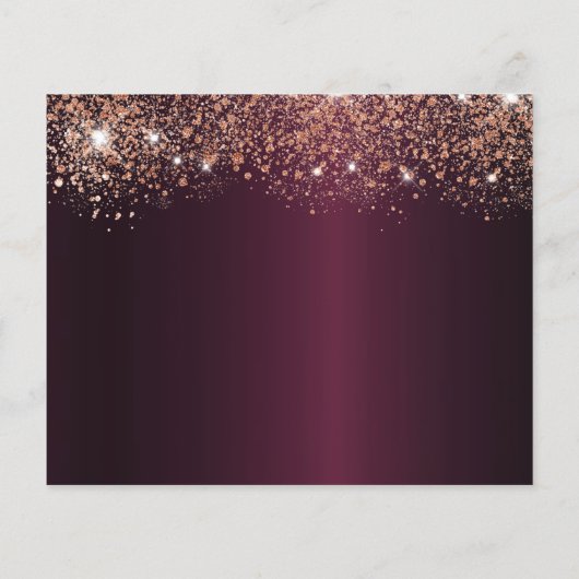 Sweet 16 bordeauxrood roos gold save the date card (Achterkant)