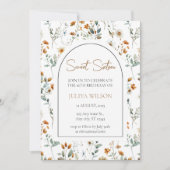 Sweet 16 botanische wilde bloem elegant kaart (Voorkant)