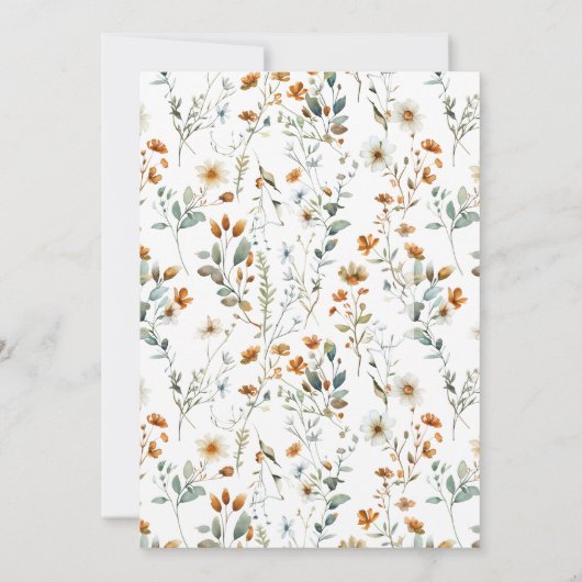 Sweet 16 botanische wilde bloem elegant kaart (Achterkant)