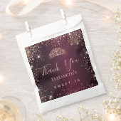 Sweet 16 Bourgogne roos Gold tiara bedankt Bedankzakje (Geknipt)