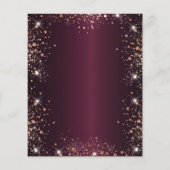 Sweet 16 Bourgondië roos gouden tiara uitnodiging (Achterkant)