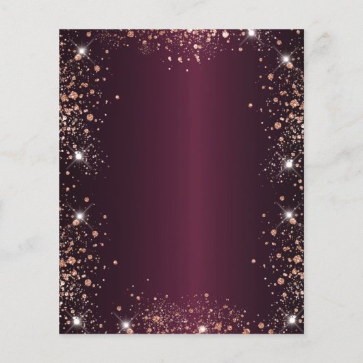 Sweet 16 Bourgondië roos gouden tiara uitnodiging (Achterkant)