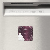 Sweet 16 bruine roze tiara jurk glitter-naam magneet (Insitu (Vaatwasser))