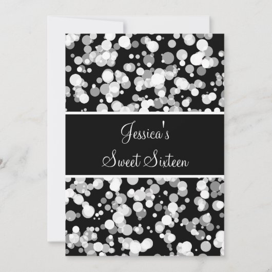 Sweet 16 Bubbles Grey Black & White Kaart (Voorkant)