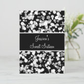 Sweet 16 Bubbles Grey Black & White Kaart (Staand voorkant)